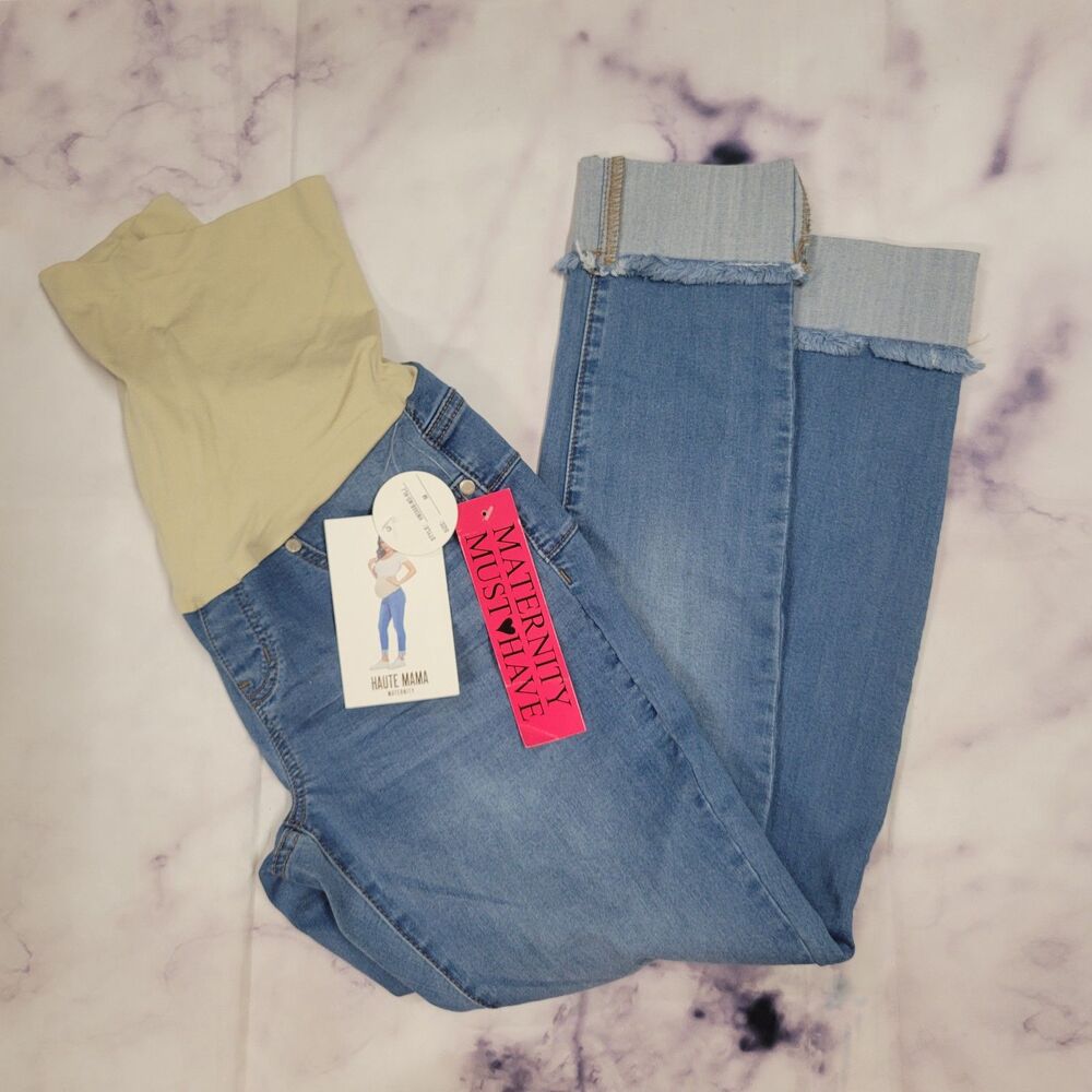 Haute Mama Light Wash Maternity Skinny Denim Jeans